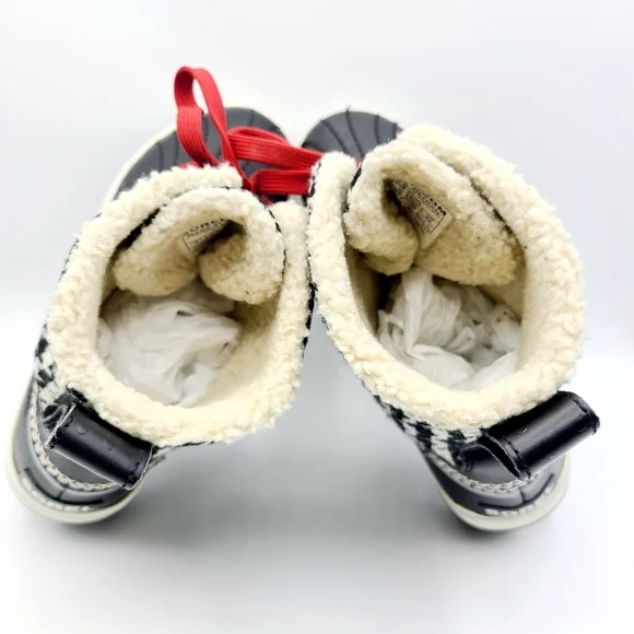 SOREL Tivoli Tweed Houndstooth Boots Size 5 Lace Up Waterproof Rain Snow - Picture 10 of 15